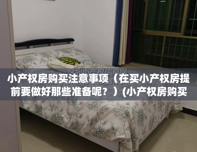 小产权房购买注意事项（在买小产权房提前要做好那些准备呢？）(小产权房购买需要什么手续)