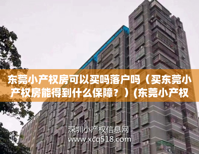 东莞小产权房可以买吗落户吗(买东莞小产权房能得到什么保障?)(东莞小产权的房子可以买吗)
