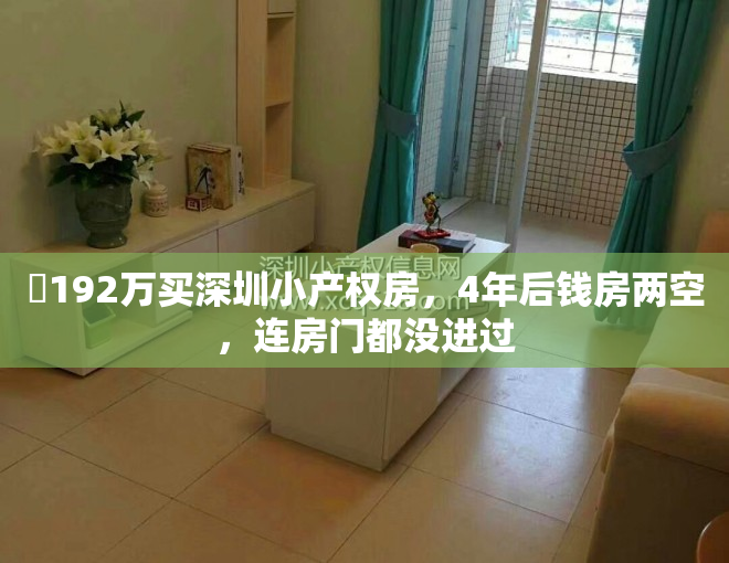 ​192万买深圳小产权房，4年后钱房两空，连房门都没进过