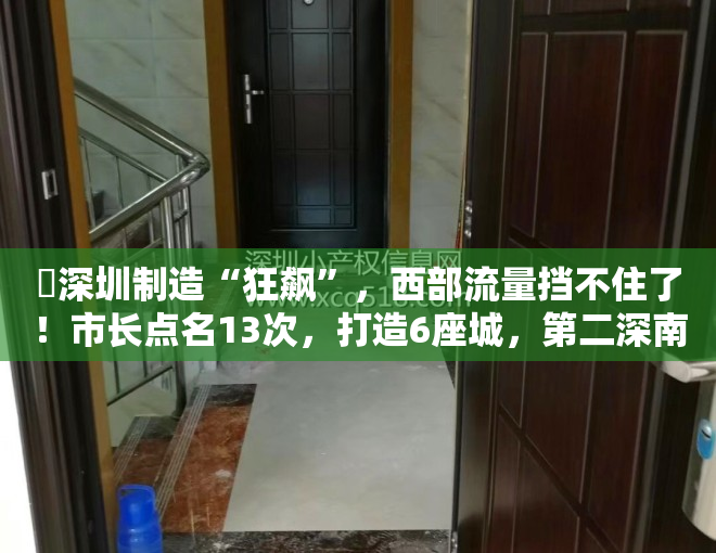 ​深圳制造“狂飙”，西部流量挡不住了！市长点名13次，打造6座城，第二深南大道、又一所大学要来了！
