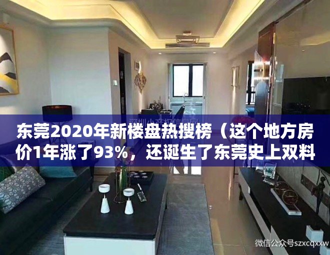 东莞2020年新楼盘热搜榜（这个地方房价1年涨了93%，还诞生了东莞史上双料地王！）