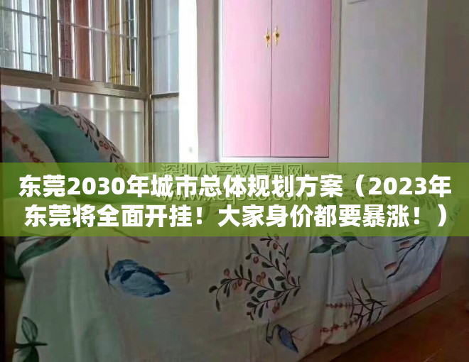 东莞2030年城市总体规划方案（2023年东莞将全面开挂！大家身价都要暴涨！）