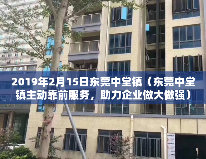 2019年2月15日东莞中堂镇（东莞中堂镇主动靠前服务，助力企业做大做强）