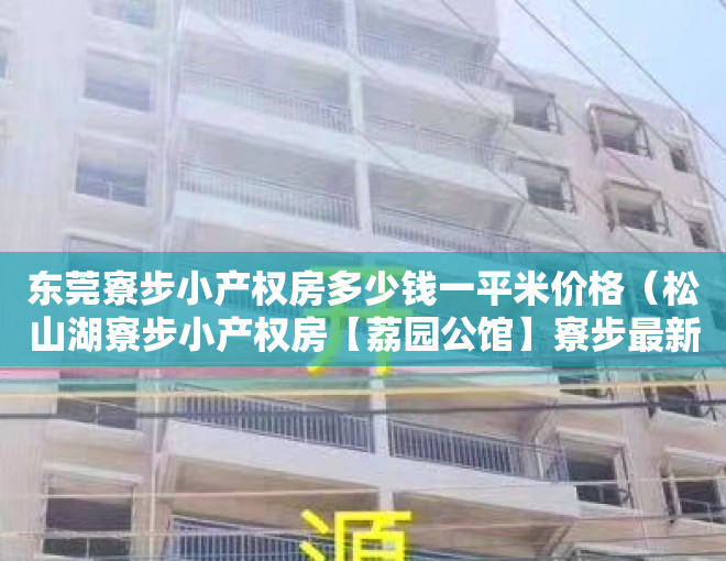 东莞寮步小产权房多少钱一平米价格（松山湖寮步小产权房【荔园公馆】寮步最新真实两大栋路边第一排，封闭式管理小区！一楼自带2层停车场）