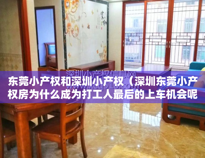 东莞小产权和深圳小产权（深圳东莞小产权房为什么成为打工人最后的上车机会呢？）