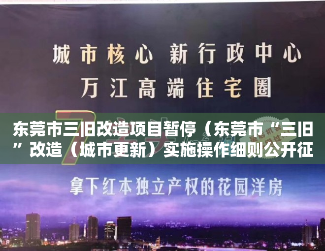 东莞市三旧改造项目暂停（东莞市“三旧”改造（城市更新）实施操作细则公开征求意见的公告）
