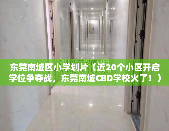 东莞南城区小学划片（近20个小区开启学位争夺战，东莞南城CBD学校火了！）