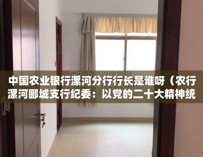 中国农业银行漯河分行行长是谁呀（农行漯河郾城支行纪委：以党的二十大精神统领 纪检干部队伍教育整顿）