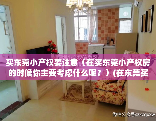 买东莞小产权要注意（在买东莞小产权房的时候你主要考虑什么呢？）(在东莞买小产权房风险大吗?)