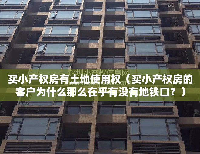 买小产权房有土地使用权（买小产权房的客户为什么那么在乎有没有地铁口？）