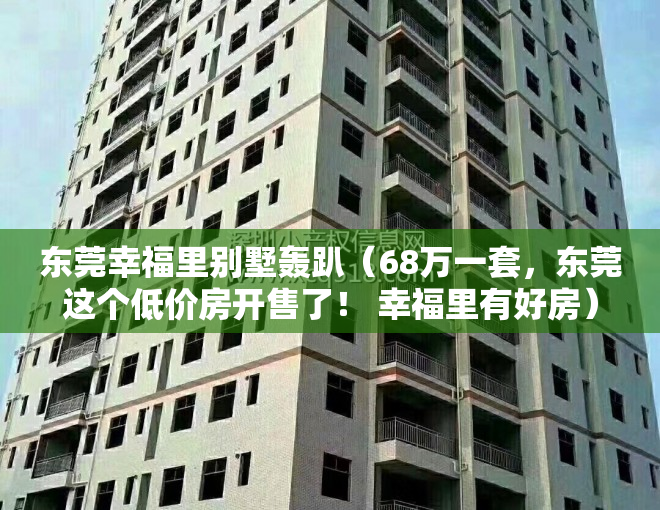 东莞幸福里别墅轰趴（68万一套，东莞这个低价房开售了！ 幸福里有好房）