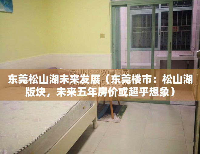 东莞松山湖未来发展（东莞楼市：松山湖版块，未来五年房价或超乎想象）