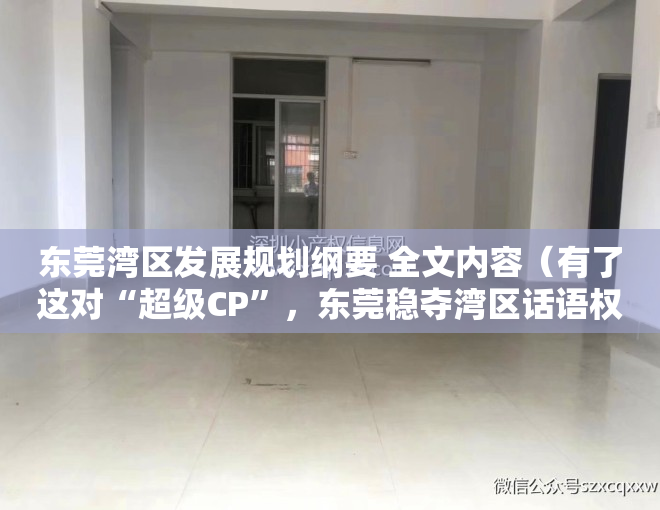 东莞湾区发展规划纲要 全文内容（有了这对“超级CP”，东莞稳夺湾区话语权！）