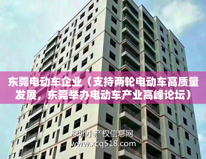 东莞电动车企业（支持两轮电动车高质量发展，东莞举办电动车产业高峰论坛）
