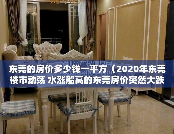 东莞的房价多少钱一平方（2020年东莞楼市动荡 水涨船高的东莞房价突然大跌 松山湖大朗的小产权市场）