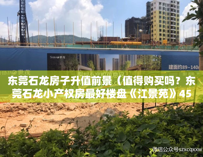 东莞石龙房子升值前景（值得购买吗？东莞石龙小产权房最好楼盘《江景苑》4500元平起售，可分期，利息低，旁边就是商品房海伦堡 户户超大阳台 无敌采光）