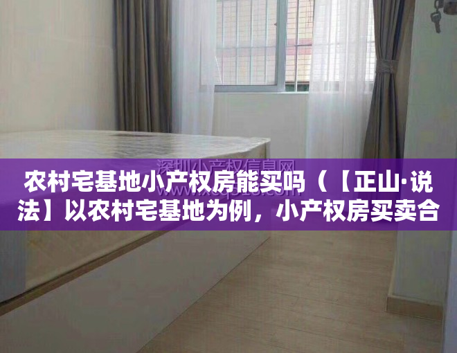 农村宅基地小产权房能买吗（【正山·说法】以农村宅基地为例，小产权房买卖合同效力如何？）