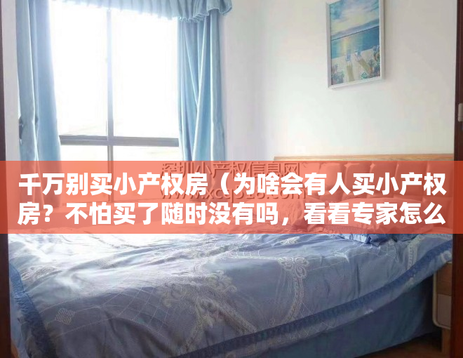 千万别买小产权房（为啥会有人买小产权房？不怕买了随时没有吗，看看专家怎么分析）