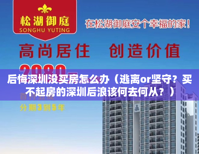 后悔深圳没买房怎么办（逃离or坚守？买不起房的深圳后浪该何去何从？）
