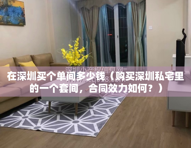 在深圳买个单间多少钱（购买深圳私宅里的一个套间，合同效力如何？）