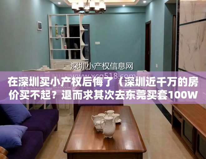 在深圳买小产权后悔了（深圳近千万的房价买不起？退而求其次去东莞买套100W小产权！）