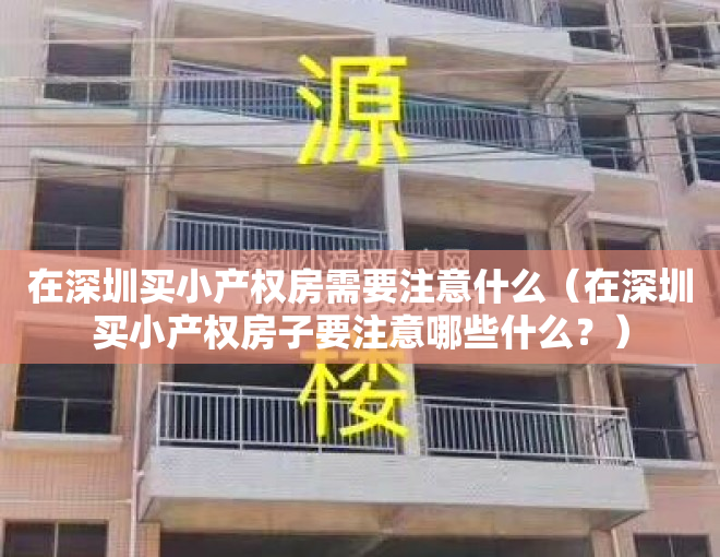 在深圳买小产权房需要注意什么（在深圳买小产权房子要注意哪些什么？）