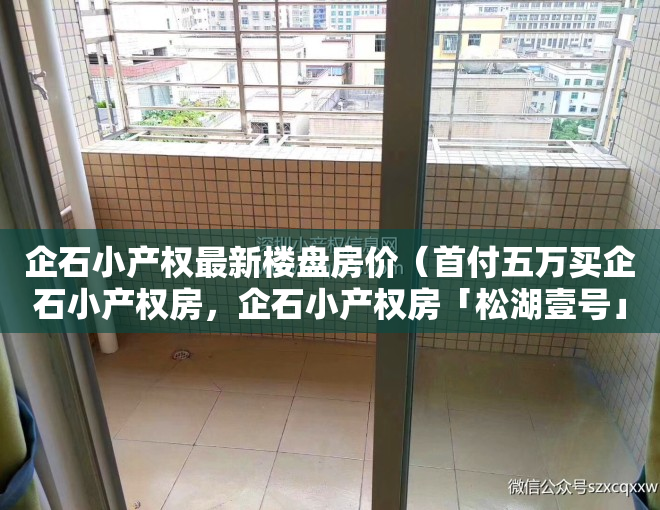 企石小产权最新楼盘房价（首付五万买企石小产权房，企石小产权房「松湖壹号」首付五万带精装！）