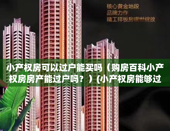小产权房可以过户能买吗（购房百科小产权房房产能过户吗？）(小产权房能够过户吗)