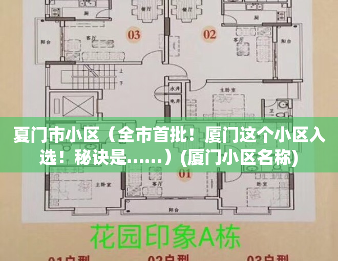 夏门市小区（全市首批！厦门这个小区入选！秘诀是……）(厦门小区名称)