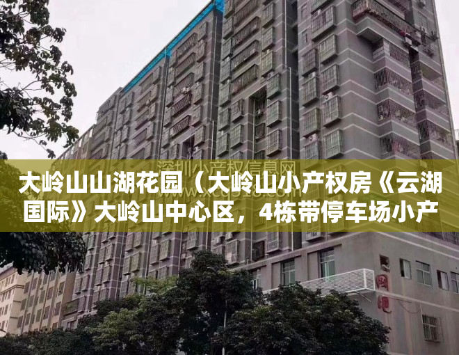 大岭山山湖花园（大岭山小产权房《云湖国际》大岭山中心区，4栋带停车场小产权房，深圳湾一号复刻版，精品钜献顶级标杆总裁定制。户户送3000方壕装）