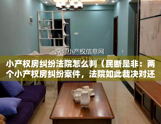 小产权房纠纷法院怎么判（民断是非：两个小产权房纠纷案件，法院如此裁决对还是不对？）