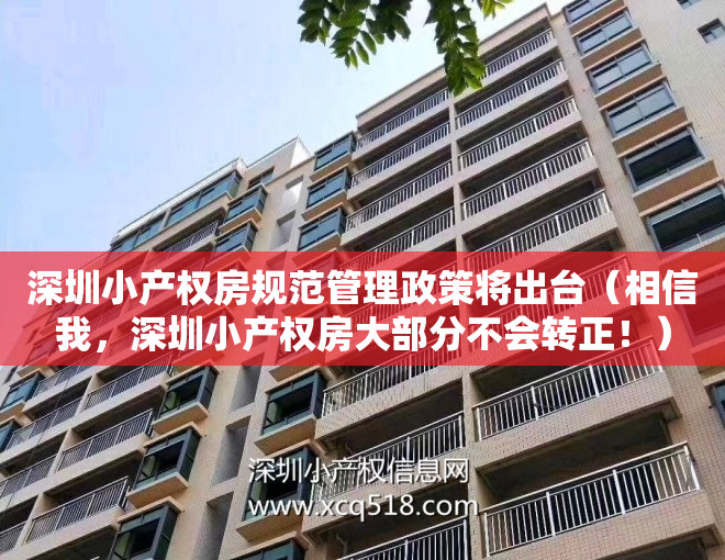 深圳小产权房规范管理政策将出台（相信我，深圳小产权房大部分不会转正！）
