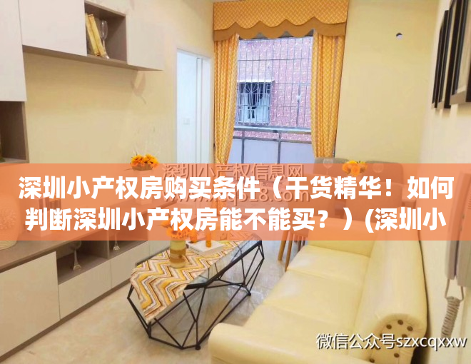 深圳小产权房购买条件（干货精华！如何判断深圳小产权房能不能买？）(深圳小产权房子能买吗受法律保护吗)