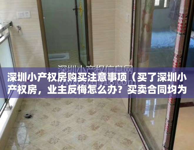 深圳小产权房购买注意事项（买了深圳小产权房，业主反悔怎么办？买卖合同均为有效不得反悔！）