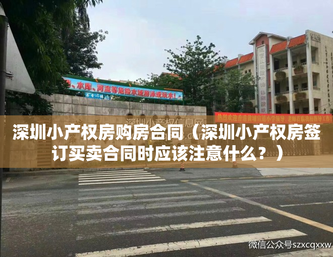 深圳小产权房购房合同（深圳小产权房签订买卖合同时应该注意什么？）