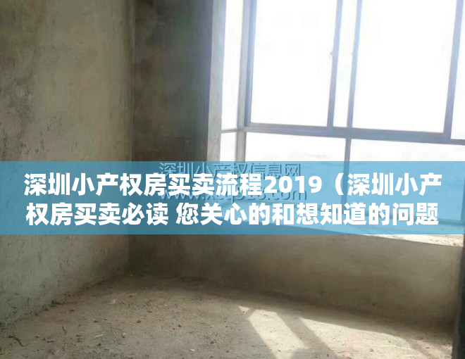 深圳小产权房买卖流程2019（深圳小产权房买卖必读 您关心的和想知道的问题都在这里）