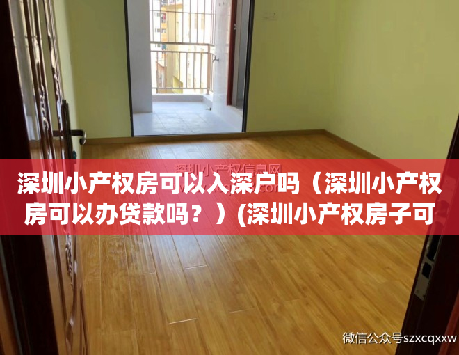 深圳小产权房可以入深户吗（深圳小产权房可以办贷款吗？）(深圳小产权房子可以落户吗)