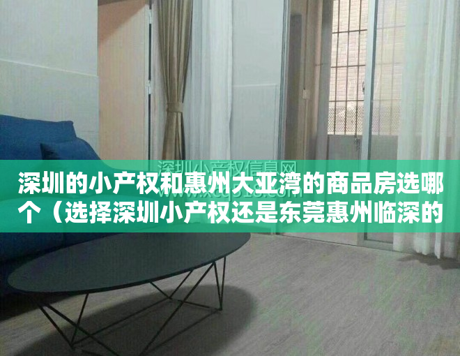 深圳的小产权和惠州大亚湾的商品房选哪个（选择深圳小产权还是东莞惠州临深的房子好呢？）