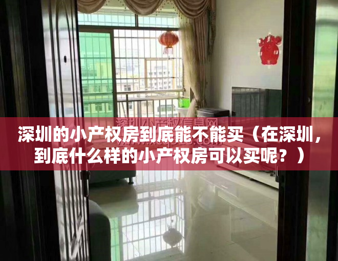 深圳的小产权房到底能不能买（在深圳，到底什么样的小产权房可以买呢？）