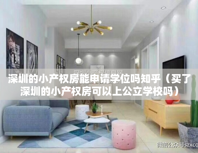 深圳的小产权房能申请学位吗知乎（买了深圳的小产权房可以上公立学校吗）