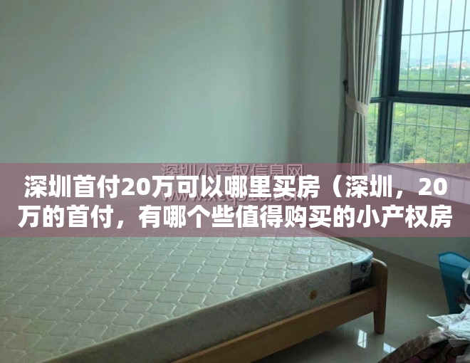 深圳首付20万可以哪里买房（深圳，20万的首付，有哪个些值得购买的小产权房？）