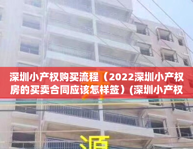 深圳小产权购买流程（2022深圳小产权房的买卖合同应该怎样签）(深圳小产权购买条件)