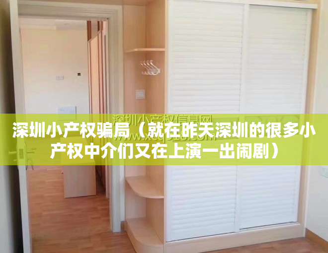 深圳小产权骗局（就在昨天深圳的很多小产权中介们又在上演一出闹剧）