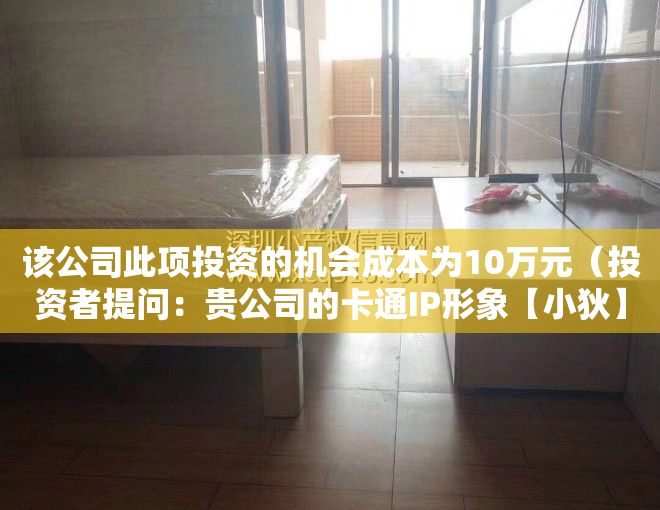 该公司此项投资的机会成本为10万元（投资者提问：贵公司的卡通IP形象【小狄】未来会考虑制作成虚拟数字人吗？通过）