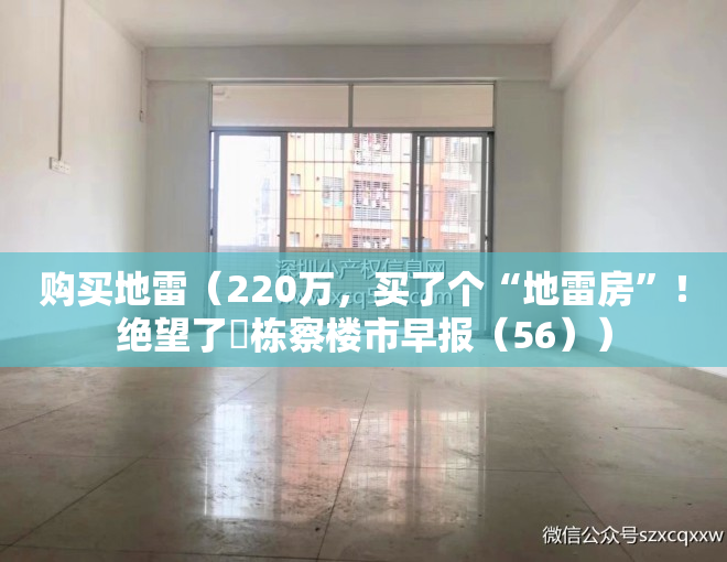 购买地雷（220万，买了个“地雷房”！绝望了​栋察楼市早报（56））