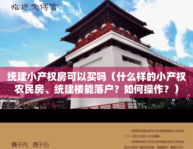 统建小产权房可以买吗（什么样的小产权农民房、统建楼能落户？如何操作？）
