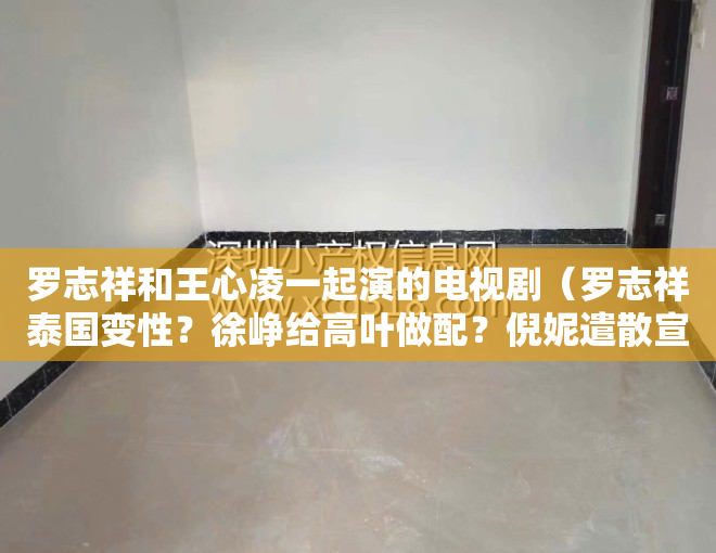 罗志祥和王心凌一起演的电视剧（罗志祥泰国变性？徐峥给高叶做配？倪妮遣散宣传团队？唐嫣得罪渣浪？李兰迪对标杨紫？）
