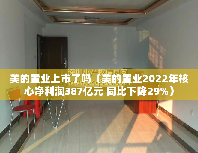 美的置业上市了吗（美的置业2022年核心净利润387亿元 同比下降29%）