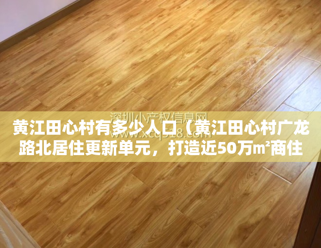 黄江田心村有多少人口（黄江田心村广龙路北居住更新单元，打造近50万㎡商住综合体）