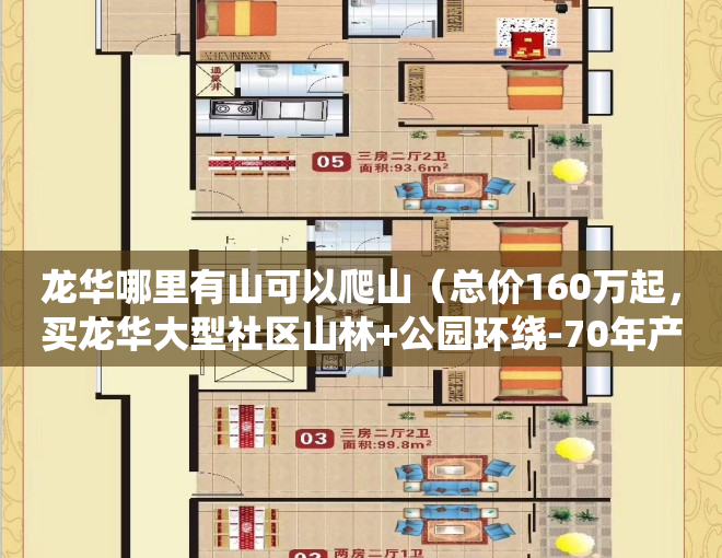 龙华哪里有山可以爬山（总价160万起，买龙华大型社区山林+公园环绕-70年产权）